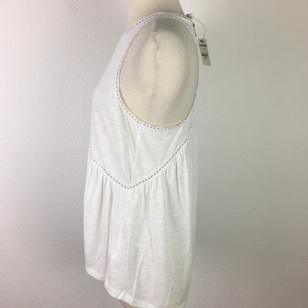 Express White Knit Babydoll Tank NWT top Small - Picture 5 of 9